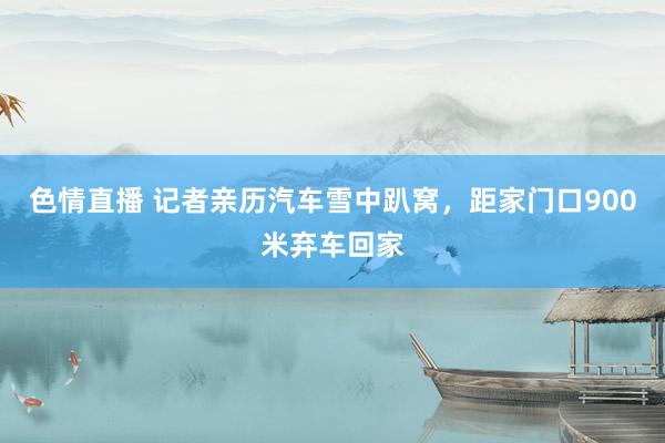 色情直播 记者亲历汽车雪中趴窝，距家门口900米弃车回家