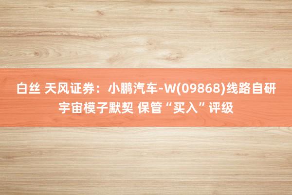 白丝 天风证券：小鹏汽车-W(09868)线路自研宇宙模子默契 保管“买入”评级