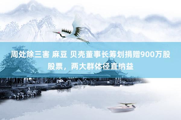 周处除三害 麻豆 贝壳董事长筹划捐赠900万股股票，两大群体径直纳益
