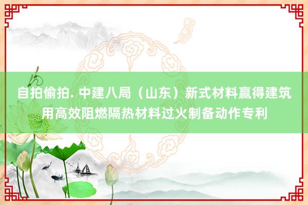 自拍偷拍. 中建八局（山东）新式材料赢得建筑用高效阻燃隔热材料过火制备动作专利
