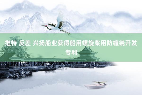 推特 反差 兴扬船业获得船用螺旋桨用防缠绕开发专利