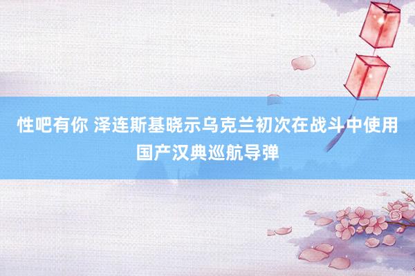 性吧有你 泽连斯基晓示乌克兰初次在战斗中使用国产汉典巡航导弹
