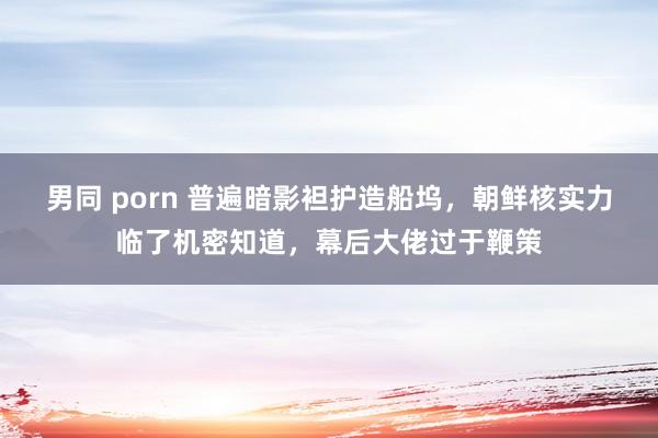 男同 porn 普遍暗影袒护造船坞，朝鲜核实力临了机密知道，幕后大佬过于鞭策