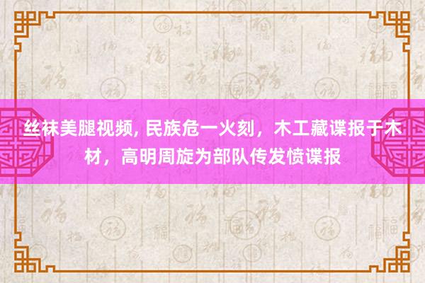 丝袜美腿视频, 民族危一火刻，木工藏谍报于木材，高明周旋为部队传发愤谍报