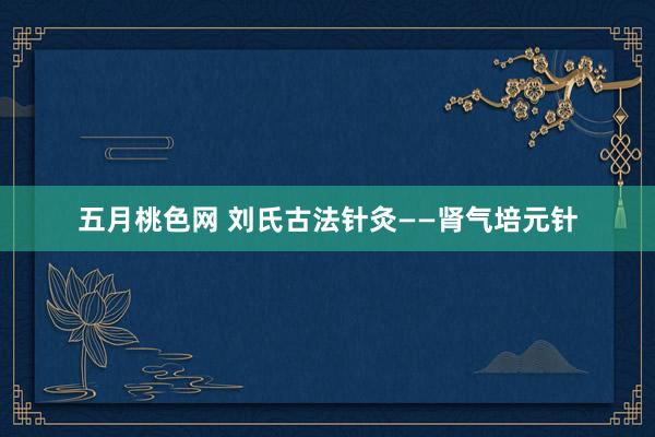 五月桃色网 刘氏古法针灸——肾气培元针
