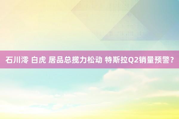 石川澪 白虎 居品总揽力松动 特斯拉Q2销量预警？