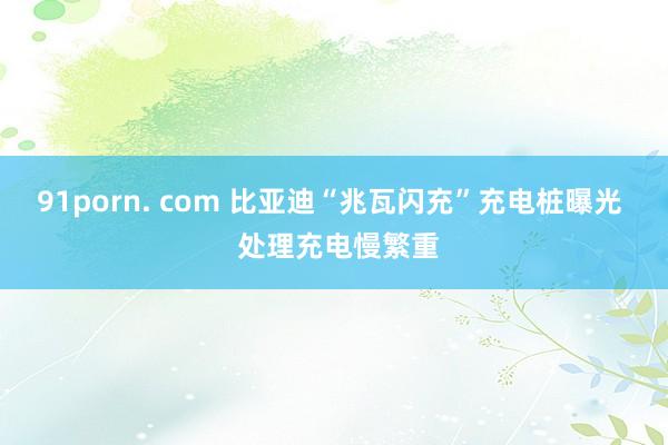 91porn. com 比亚迪“兆瓦闪充”充电桩曝光  处理充电慢繁重